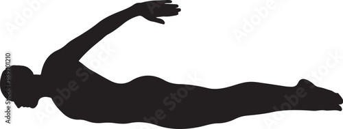 Silhouette of a person swimming freestyle stroke swimmer