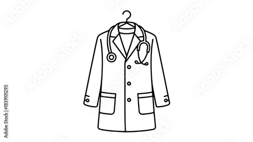 Doctor's white lab coat with a stethoscope