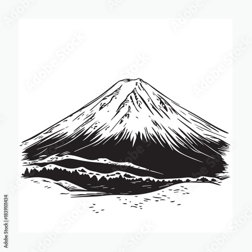 mountain fuji in the winter