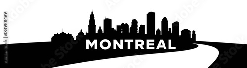 Montreal skyline silhouette on white background