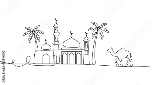 mosque line art 
