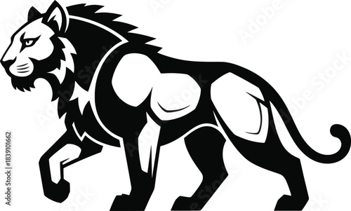 Lion Walking Mascot Vector Illustration