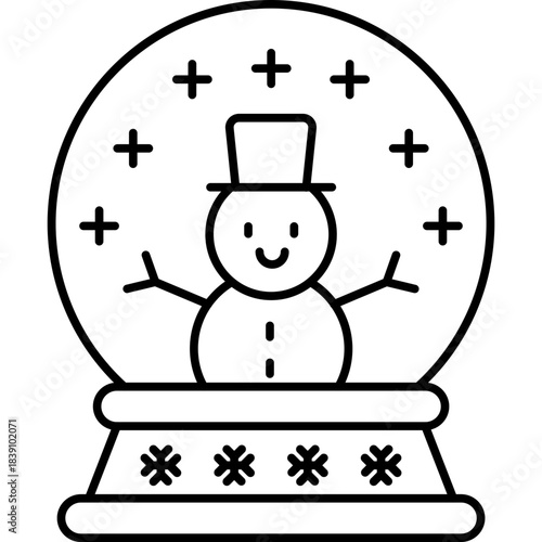 Crystal Ball Line Icon  Minimal Outline Magic & Fortune Teller Vector