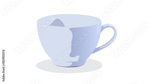 Minimalist Ceramic Coffee Cup Illustration