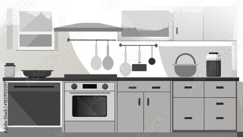 Professional Kitchen Design Featuring Modern Cabinets and Utensil Racks