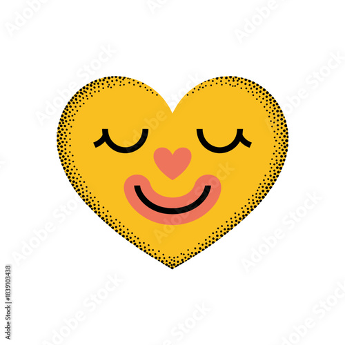 Cute quirky clockwork heart illustration featuring a funny cat face in modern children’s hand-drawn style, perfect for playful artwork, creative designs, whimsical projects, and charming character con