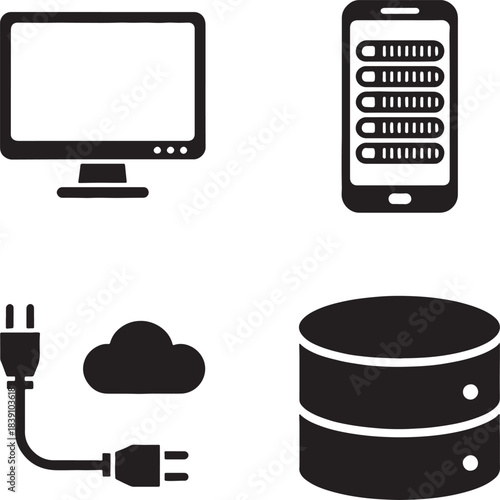 vector computer icons set