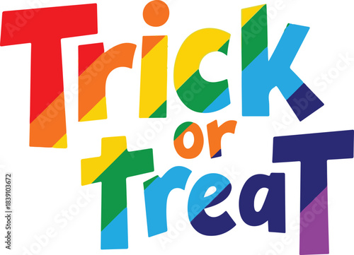 trick or treat  isolated in white background 