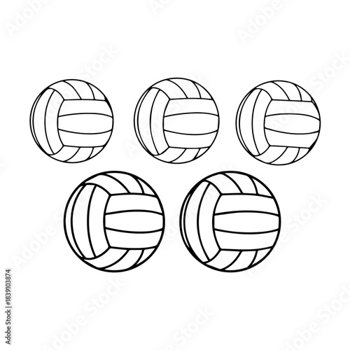 NET BAll, volley ball silhouette set