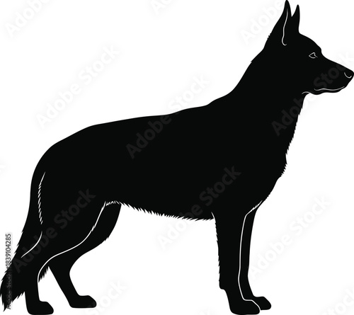 German Shepherd Dog Silhouette Vector