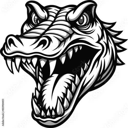 Aggressive Crocodile Mascot Logo