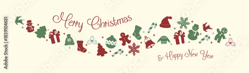 christmas icons and new year greetings 