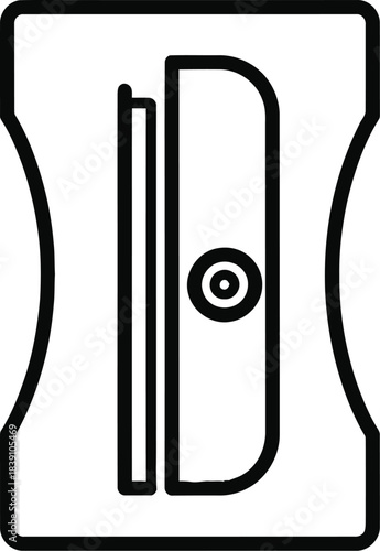 Pencil Sharpener Outline Vector Illustration