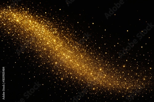 Festive gold glitter on the black background.