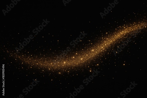 Festive gold glitter on the black background.