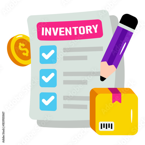 Perfect design icon of inventory list