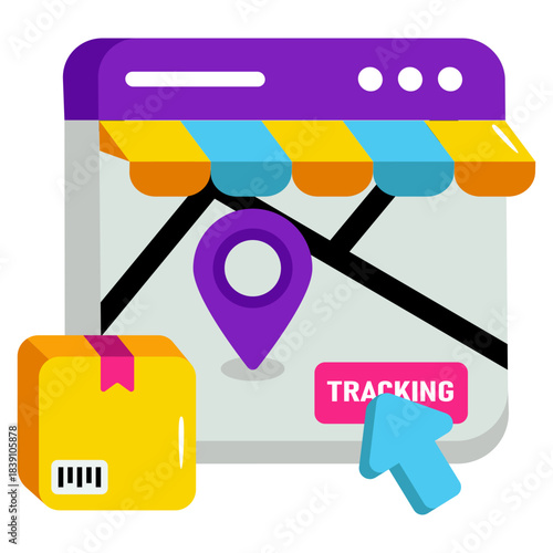 An icon design of parcel tracking 