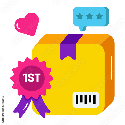 An editable design icon of premium parcel 