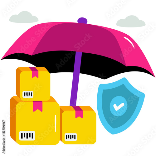 Editable design icon of parcel insurance 