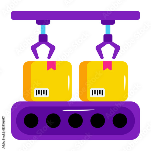 Conveyor belt icon, editable vector