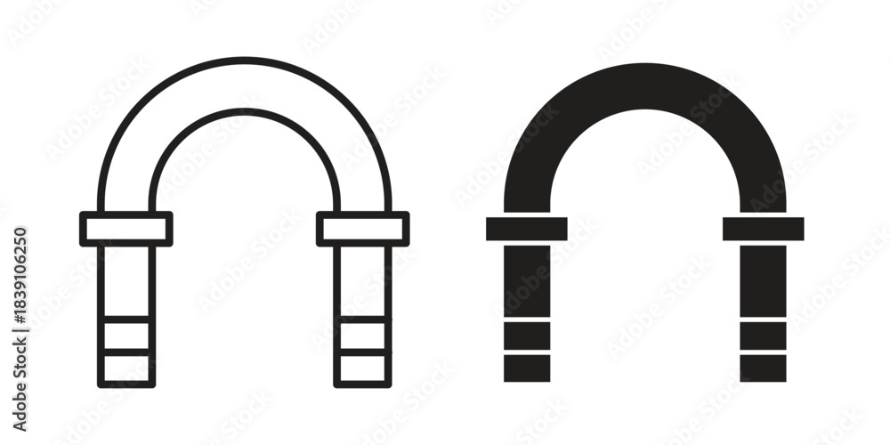Fototapeta premium Archway icons, Line vector. solid symbol set