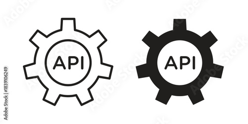 API icons, Line vector. solid symbol set
