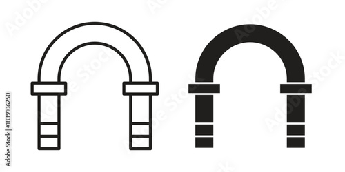 Archway icons, Line vector. solid symbol set