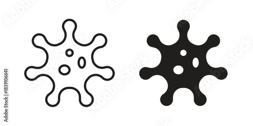 Bacteria icons, Line vector. solid symbol set