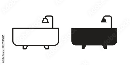 Bath icons, Line vector. solid symbol set