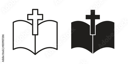 Bible icons, Line vector. solid symbol set