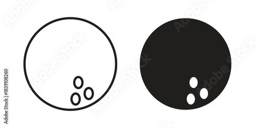 Bowling ball icons, Line vector. solid symbol set