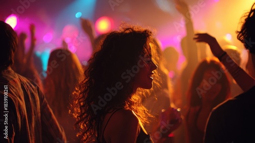 Young people dancing in a nightclub.