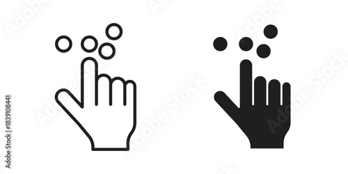 Braille icons, Line vector. solid symbol set