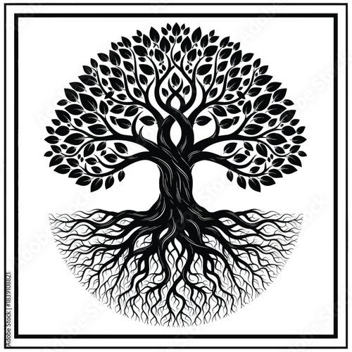 Tree of Life with Roots Illustration