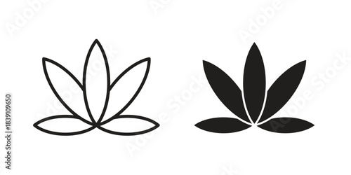 Cannabis icons, Line vector. solid symbol set
