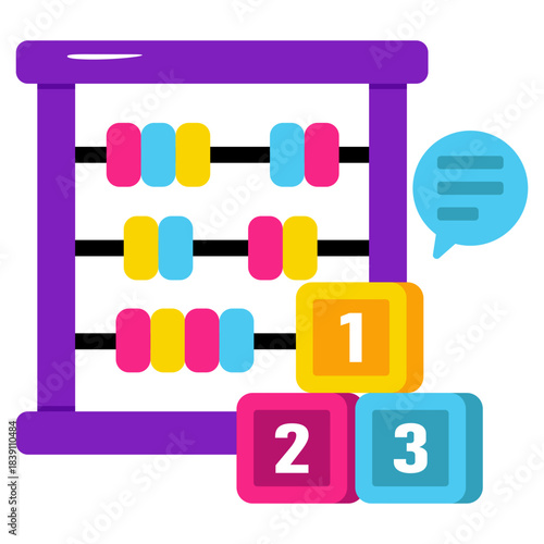     A frame of counting beads, icon of abacus 