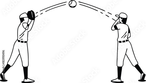 Baseball Throwing Drill Silhouette Vector