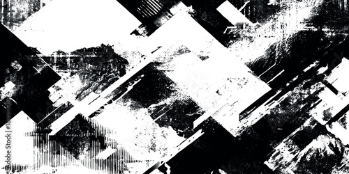 Elegant abstract background with texture in bold black ink brush strokes, splatters, and distressed overlay effects.