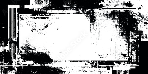 Abstract Black and White Grunge Texture with Rough Brush Strokes with intense texture and high detail.