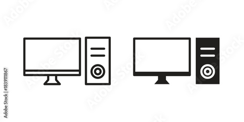 Computer icons, Line vector. solid symbol set