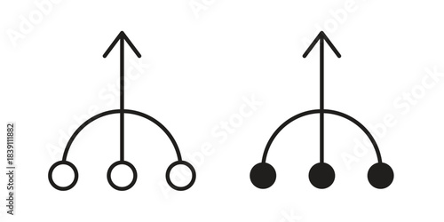 Consolidation icons, Line vector. solid symbol set