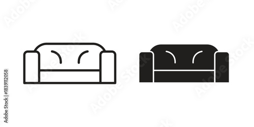 Couch icons, Line vector. solid symbol set