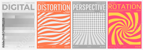 Wavy striped background. Optical illusion. Cover design template. Vector for brochure, magazine, album, flyer or notebook.