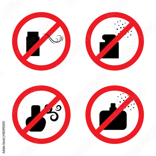 Stop smell perfume icon and anti odour symbol