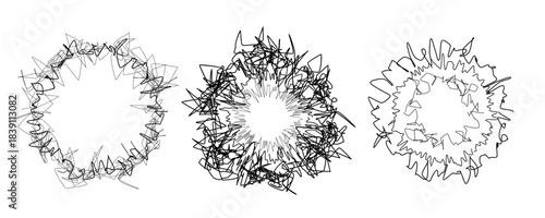 Sound wave circular line pattern. Round music vector, abstract radial icon