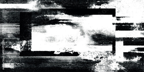 Abstract Black and White Grunge Texture with Rough Brush Strokes with intense texture and high detail.