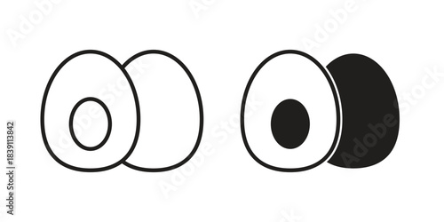 Egg icons, Line vector. solid symbol set