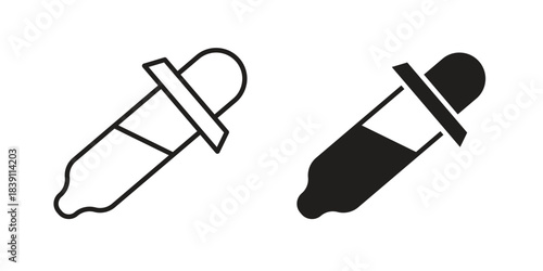 Eye dropper half icons, Line vector. solid symbol set
