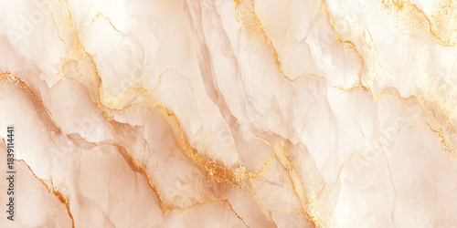 Luxurious polished onyx marble texture with golden veins, creamy white stone surface featuring a creamy white and pale beige background.