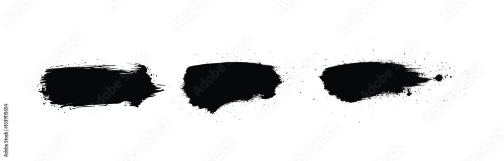 Fototapeta premium Abstract black brush stroke isolated on a white background 